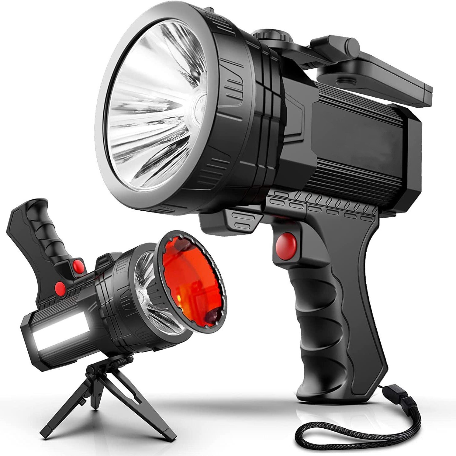 High Lumens 180000 LED Flashlight Rechargeable Spotlight Outdoor Handheld Spot Light With Multi-Purpose Floodlamp 10000mAh Battery High Lumens 180000 LED Flashlight Rechargeable Spotlight Outdoor Handheld Spot Light With Multi-Purpose Floodlamp 10000mAh Battery