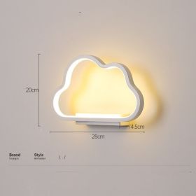 Bedroom Bed Background Wall Decoration Simple Children's Cloud Led Wall Lamp (Option: White-warm light)