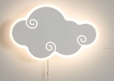 Cloud Children's Wall Creative Modern Simple Bedroom Bedside Lamp (Option: White tricolor light)