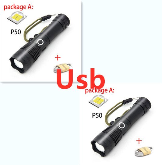 USB Charging Zoom P50 Flashlight USB Charging Zoom P50 Flashlight