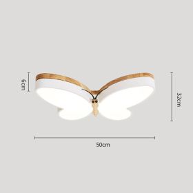 Nordic Simple And Creative Butterfly Bedroom Lamp Eye Protection Cartoon LED (Option: White-50cm-Warm light)