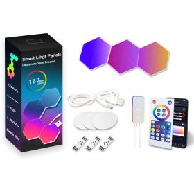 Honeycomb Intelligent Voice-controlled Quantum Light (Option: 3pack-Bluetooth quantum lamp)