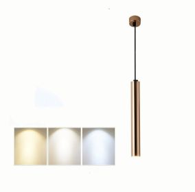 French Gold Long Cylindrical Chandelier (Option: 3.2x40CM)