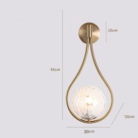 Living Room Bedroom Bedside Wall Lamp (Option: Copper ripple cover-White light)