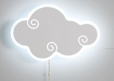 Cloud Children's Wall Creative Modern Simple Bedroom Bedside Lamp (Option: White light)
