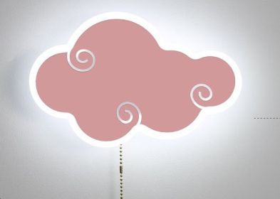 Cloud Children's Wall Creative Modern Simple Bedroom Bedside Lamp (Option: Pink white light)