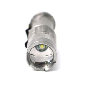 5 Colors Mini LED Flashlight CREE Q5 2000lm Waterproof LED Laterna 1 Modes Zoomable PortableTorch penlight AA 14500 (Color: Silver)