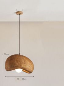 Cloud Chandelier With Micro Cement Cream French Bar Island Restaurant (Option: Wood-Diameter 50cm)