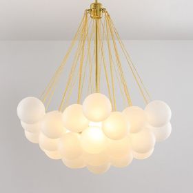 Creative Light Luxury Ball White Glass Bubble Post-modern Living Room Pendant Lamp (Option: Large Gold-Without bulb)
