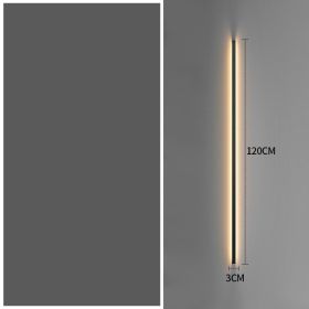 Simple Modern Minimalist Long Strip Living Room Grille Wall Lamp (Option: Black-120CM-Warm light)