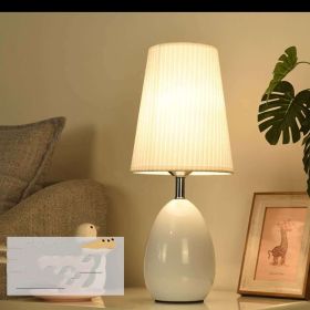 Touch Dimmable Bedside Table Lamp In Bedroom (Option: Type B white lamp-button switch)