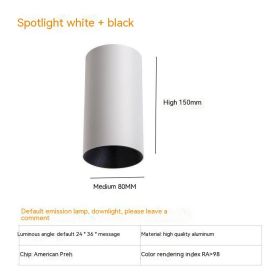 Thigh High Anti-glare Punch Free Ceiling Living Room Aisle Surface Mounted Spotlight (Option: 7w Neutral Light 4000k-White And Black)