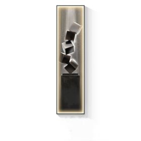 Modern Minimalist Entrance Luminous Mural (Option: 40x160A black-Package5)