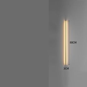 Simple Modern Minimalist Long Strip Living Room Grille Wall Lamp (Option: Gold-80CM-Warm light)