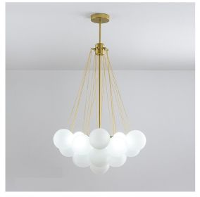 Creative Light Luxury Ball White Glass Bubble Post-modern Living Room Pendant Lamp (Option: Small gold-Without bulb)