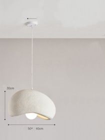 Cloud Chandelier With Micro Cement Cream French Bar Island Restaurant (Option: White-Diameter 50cm)